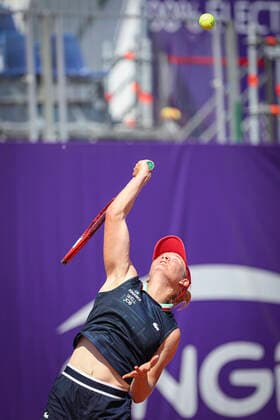 May 18, 2022, France: Fiona Ferro (FRA), in action during 2022 Internationaux de Strasbourg TENNIS : Internationaux de Strasbourg IS22 - 18 05 2022 ElyxandroCegarra Panoramic 