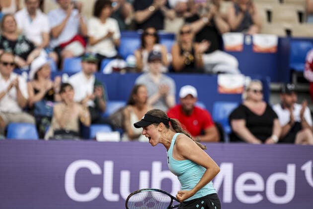 May 20, 2022 Strasbourg, France: Kaja Juvan (SLO) in action during 2022 Internationaux de Strasbourg TENNIS : Internationaux de Strasbourg IS22 - 20 05 2022 ElyxandroCegarra Panoramic 