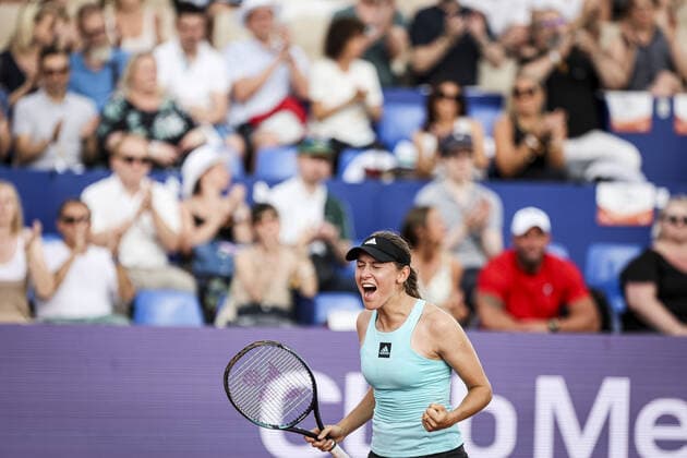 May 20, 2022 Strasbourg, France: Kaja Juvan (SLO) in action during 2022 Internationaux de Strasbourg TENNIS : Internationaux de Strasbourg IS22 - 20 05 2022 ElyxandroCegarra Panoramic 