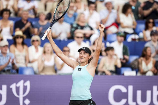 May 20, 2022 Strasbourg, France: Kaja Juvan (SLO) in action during 2022 Internationaux de Strasbourg TENNIS : Internationaux de Strasbourg IS22 - 20 05 2022 ElyxandroCegarra Panoramic 
