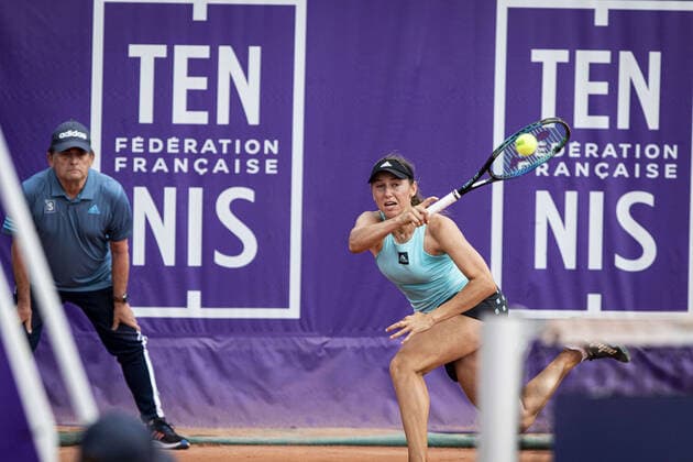May 20, 2022 Strasbourg, France: Kaja Juvan (SLO) in action during 2022 Internationaux de Strasbourg TENNIS : Internationaux de Strasbourg IS22 - 20 05 2022 ElyxandroCegarra Panoramic 