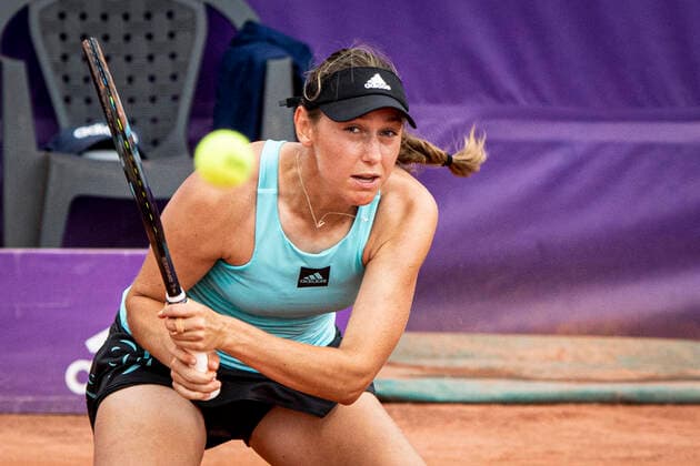 May 20, 2022 Strasbourg, France: Kaja Juvan (SLO) in action during 2022 Internationaux de Strasbourg TENNIS : Internationaux de Strasbourg IS22 - 20 05 2022 ElyxandroCegarra Panoramic 