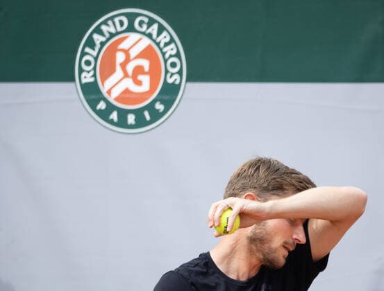 Belgian David Goffin pictured during a training session ahead of the Roland Garros French Open tennis tournament, in Paris, France, Friday 20 May 2022. This year s tournament takes place from 22 May to 5 June. BENOITxDOPPAGNE  x35325894x