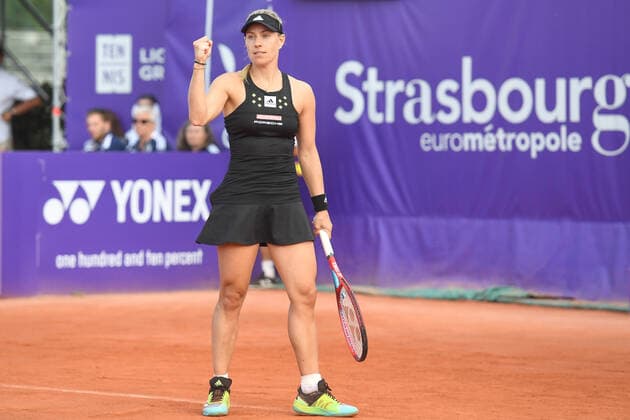 Tennis - Internationaux de Strasbourg 2022 -Angelique Kerber - Allemagne TENNIS : Internationaux de Strasbourg 2022 -France - 20 05 2022 ChrysleneCaillaud Panoramic 