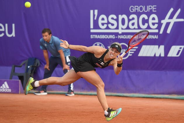 Sport Bilder des Tages Tennis - Internationaux de Strasbourg 2022 -Angelique Kerber - Allemagne TENNIS : Internationaux de Strasbourg 2022 -France - 20 05 2022 ChrysleneCaillaud Panoramic 