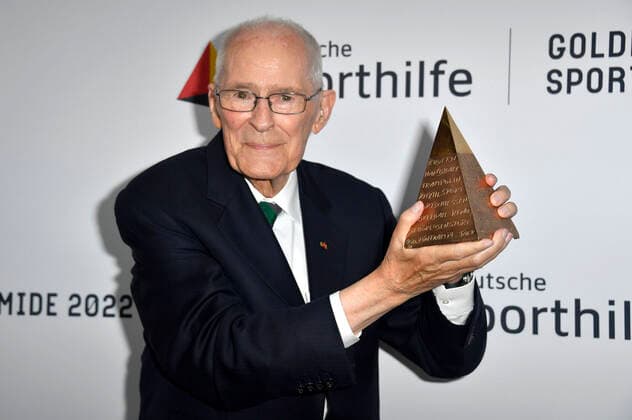 Hans Wilhelm Gäb at the presentation of the 2022 Golden Sports Pyramid at Deutsche Telekom AGs Berlin Representative Office, 20 05 2022 Foto:xN.xKubelkax xFuturexImage