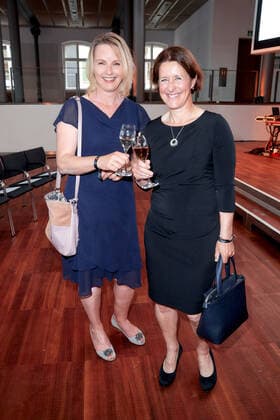 Hilde Gerg and Uschi Disl at the presentation of the Golden Sports Pyramid in the Telekom Capital Representative Office in Berlin Copyright Eventpress Golejewski 20 05 2022 Copyright: xEventpressxGolejewskix
