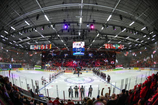 21 05 2022, Helsinki, Helsinki Ice Hall, 2022 IIHF Ice Hockey World Championship Canada Switzerland, First sold out game in Helsinki Helsinki Ice Hall Uusimaa Finland  Copyright: xJustPictures.ch AndreaxBrancax