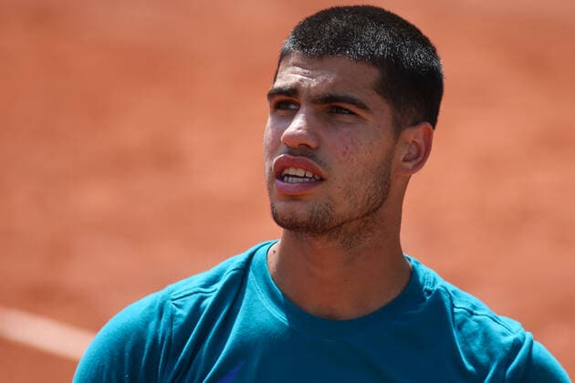 2022 French Open - Previews Carlos Alcaraz practicing during Roland Garros Kids Day, one day before the mais draw finals, on May 21, 2022 in Paris, France. Paris France  Copyright: xIbrahimxEzzatx originalFilename:ezzat-notitle220521_nptwU.jpg
