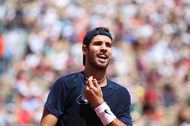 2022 French Open - Previews Karen khachanov practicing during Roland Garros Kids Day, one day before the mais draw finals, on May 21, 2022 in Paris, France. Paris France  Copyright: xIbrahimxEzzatx originalFilename:ezzat-notitle220521_npX5p.jpg