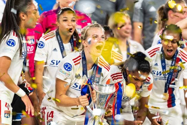 220521 Ada Hegerberg of Lyon celebrates winning the UEFA Womens Champions League final match between Barcelona and Lyon on May 21, 2022 in Turin Photo Vegard Grott BILDBYRAN kod VG VG0273 bbeng champions league finale final final mesterligaen dam football fotball fotboll soccer fcb barcelona lyon olympique lyonnais torino Jubel,  Copyright: VEGARDxGRoTT BB220521VG085