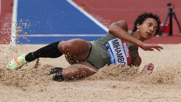 Sport Themen der Woche KW20 21st May 2022 ; Alexander Stadium, Birmingham, Midlands, England; M& xfc;ller Birmingham Diamond League Athletics: Malaika Mihambo GER won the Women s Long Jump with a WL and Meeting Record jump of 7.09m  ActionPlus12391788 RogerxEvans