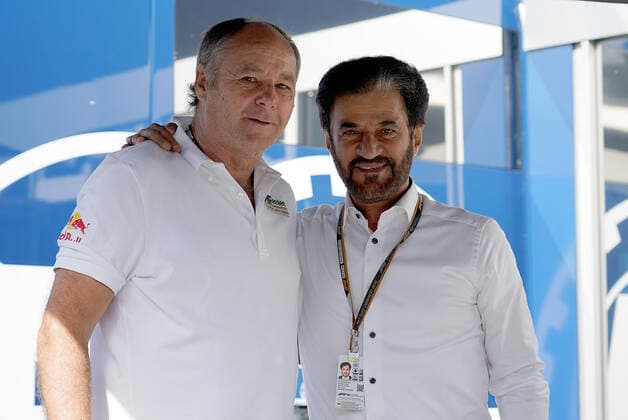 F1 Pirelli Grand Prix of Spain 2022 22 05 2022, Circuit de Catalunya, Barcelona, F1 Pirelli Grand Prix of Spain 2022 , in the picture DTM boss Gerhard Berger with FIA president Mohammed bin Sulayem nordphotoxGmbHx xBratic nph00250