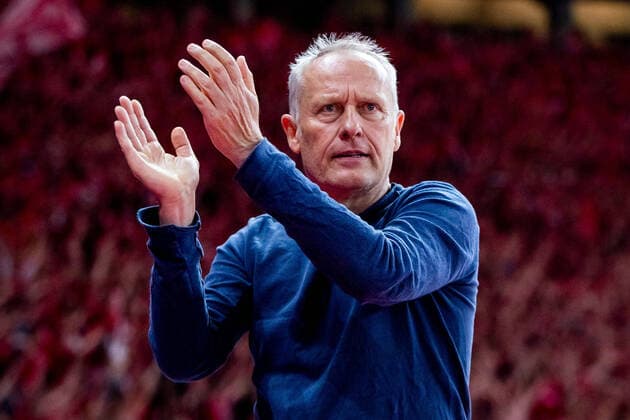 21 05 2022, xfrx, football DFB Pokal final 2022, SC Freiburg RB Leipzig emspor, v l coach Christian Streich SC Freiburg DFL DFB REGULATIONS PROHIBIT ANY USE OF PHOTOGRAPHS as IMAGE SEQUENCES and or QUASI VIDEO Berlin