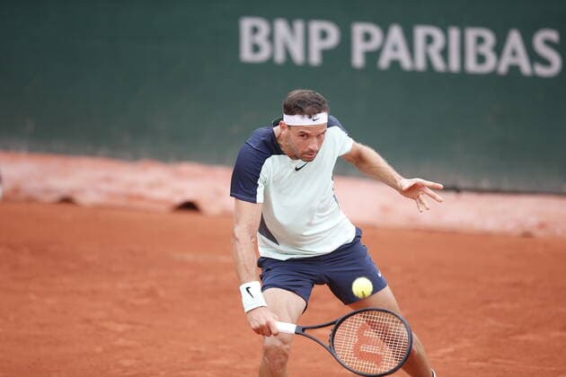 22 05 2022, Tennis, French Open 2022 Roland Garros, FRA, Paris, Roland Garros picture v li Grigor Dimitrov BUL Copyright: HMBxMedia AntonioxBorga