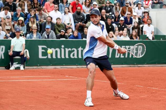 TENNIS - French Open 2022 PARIS,FRANCE,22.MAY.22 - TENNIS - ATP, Tennis Herren World Tour, French Open, Roland Garros, Grand Slam. Image shows Gregoire Barrere (FRA).  GEPAxpictures xPatrickxSteiner