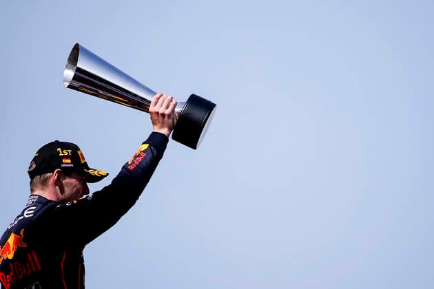 May 22, 2022, Montmelo, Spain: MAX VERSTAPPEN of the Netherlands and Red Bull Racing is seen on the podium after winning the 2022 FIA Formula 1 Spanish Grand Prix at Circuit de Barcelona - Catalunya in Montmelo, Italy. Montmelo Spain - ZUMAg147 20220522_zap_g147_002 Copyright: xJamesxGasperottix