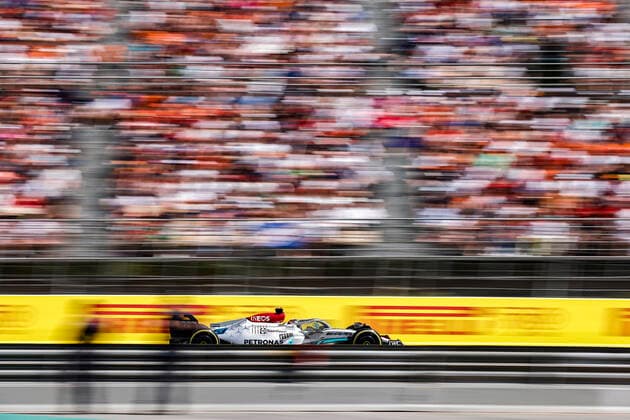 63 George Russell GBR, Mercedes AMG Petronas F1 Team , F1 Grand Prix of Spain at Circuit de Barcelona Catalunya on May 22, 2022 in Barcelona, Spain Photo by HOCH ZWEI Barcelona Spain