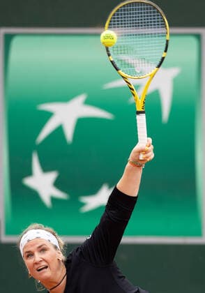 Belgian Ysaline Bonaventure pictured during a tennis match between Canadian Andreescu WTA, Tennis Damen 72) and Belgian Bonaventure (WTA 170), in the first round of the women s singles of the Roland Garros French Open tennis tournament, in Paris, France, Monday 23 May 2022. This year s tournament takes place from 22 May to 5 June. BENOITxDOPPAGNE  x35415388x