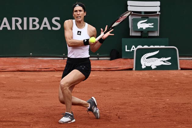 Andrea Petkovic, GER, during first round of 2022 French Open at Roland Garros, Paris, 23 05 2022