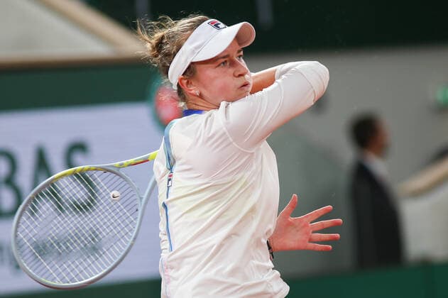Roland Garros - Day 2 Barbora Krejcikova during her match against Diane Parry on Philipe Chatrier court in the 2022 French Open finals day two. Paris France  Copyright: xIbrahimxEzzatx originalFilename:ezzat-notitle220523_np69O.jpg