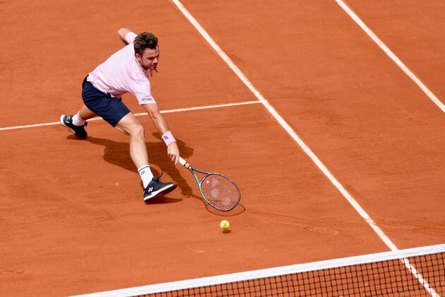 May 23, 2022, Paris, France: STAN WAWRINKA of Switzerland return the ball to CORENTIN MOUTET of France during the first round at the French Open 2022, Grand Slam tennis tournament at the Roland-Garros Stadium - Paris France..Corentin Moutet won : 2:6 6:3 7:6 6:3 Paris France - ZUMAp119 20220523_zaf_p119_037 Copyright: xPierrexSteveninx