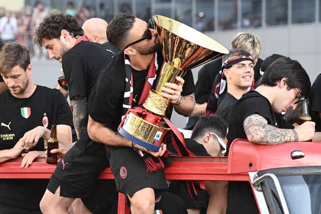Sport Bilder des Tages Db Milano 23 05 2022 - Festa Scudetto Milan foto Daniele Buffa Image nella foto: Olivier Giroud 
