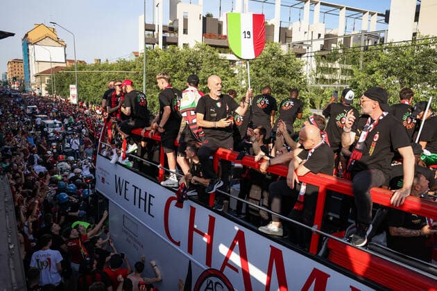 Photo LaPresse May 23, 2022 Milan, Italy News The departure of the open bus from Casa Milan for the Scudetto Festival. In the photo: Stefano Pioli  Copyright: xLaPresse AlessandroxBremec LaPrex