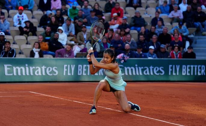Mandatory Credit: Photo by Javier Garcia Shutterstock (12942478bw) Emma Raducanu in first round action French Open Tennis, Day 2, Roland Garros, Paris, France - 23 May 2022 French Open Tennis, Day 2, Roland Garros, Paris, France - 23 May 2022  Copyright: xJavierxGarcia Shutterstockx 12942478bw