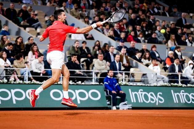 TENNIS - French Open 2022 PARIS,FRANCE,23.MAY.22 - TENNIS - ATP, Tennis Herren World Tour, French Open, Roland Garros, Grand Slam. Image shows Novak Djokovic (SRB).  GEPAxpictures xPatrickxSteiner