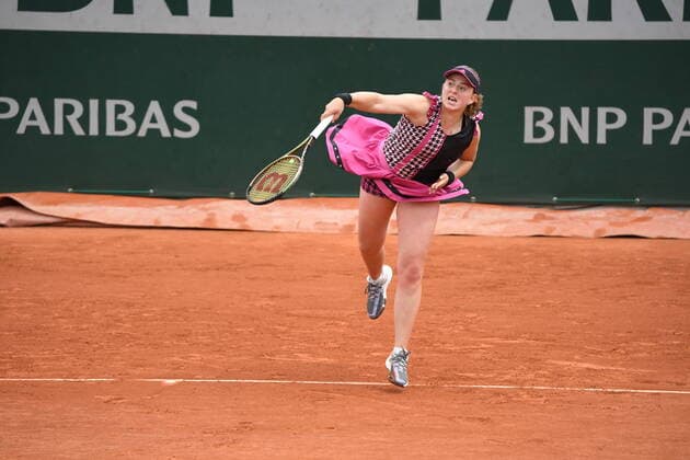 Tennis - Roland Garros 2022 - Jelena Ostapenko - Lettonie TENNIS : Roland Garros 2022 - France - 24 05 2022 ChrysleneCaillaud Panoramic 
