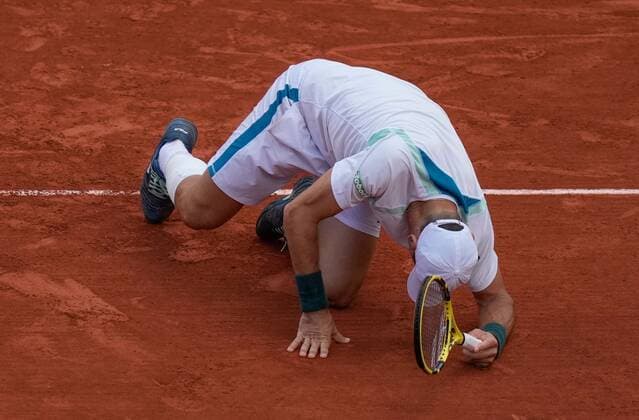 Mandatory Credit: Photo by Dave Shopland Shutterstock (12954044h) Facundo Bagnis from Argentina who lost 1st round match in straight sets French Open Tennis, Day 3, Roland Garros, Paris, France - 24 May 2022 French Open Tennis, Day 3, Roland Garros, Paris, France - 24 May 2022  Copyright: xDavexShopland Shutterstockx 12954044h