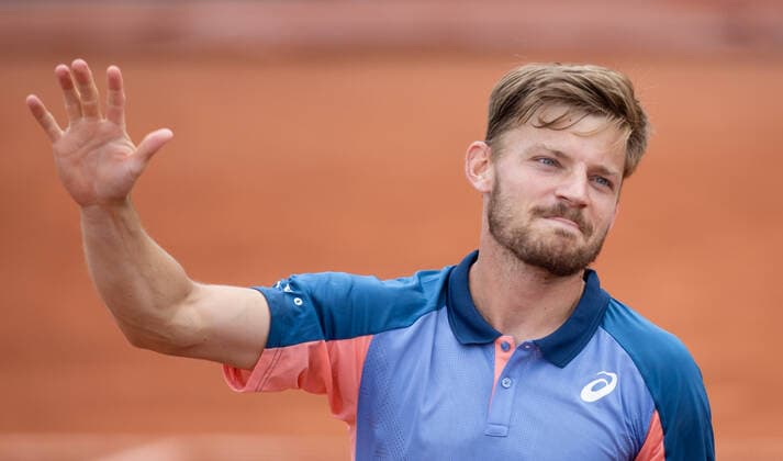 Belgian David Goffin celebrates after winning a tennis match between against Czech Lehecka ATP, Tennis Herren 71), in the first round of the men s singles of the Roland Garros French Open tennis tournament, in Paris, France, Tuesday 24 May 2022. This year s tournament takes place from 22 May to 5 June. BENOITxDOPPAGNE  x35452296x