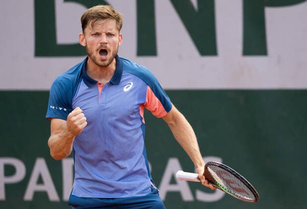 Belgian David Goffin pumps his fist during a tennis match between Belgian Goffin ATP, Tennis Herren 48) and Czech Lehecka (ATP 71), in the first round of the men s singles of the Roland Garros French Open tennis tournament, in Paris, France, Tuesday 24 May 2022. This year s tournament takes place from 22 May to 5 June. BENOITxDOPPAGNE  x35454739x