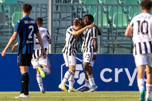 Photo Alessandro Castaldi LaPresse May 24, 2022 - Sassuolo, Italy Soccer Atalanta vs Juventus - Primavera 1 Final Phase TIMVISION 2021 2022 - Game 1 First Round at Enzo Ricci Stadium In the photo: celebrates after the goal Samuel Mbangula (Juventus)  Copyright: xAlessandroxCastaldi LaPressex