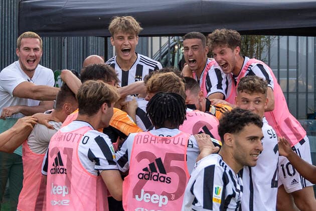 Photo Alessandro Castaldi LaPresse May 24, 2022 - Sassuolo, Italy Soccer Atalanta vs Juventus - Primavera 1 Final Phase TIMVISION 2021 2022 - Game 1 First Round at Enzo Ricci Stadium In the photo: celebrates after the goal Leonardo Cerri (Juventus)  Copyright: xAlessandroxCastaldi LaPressex