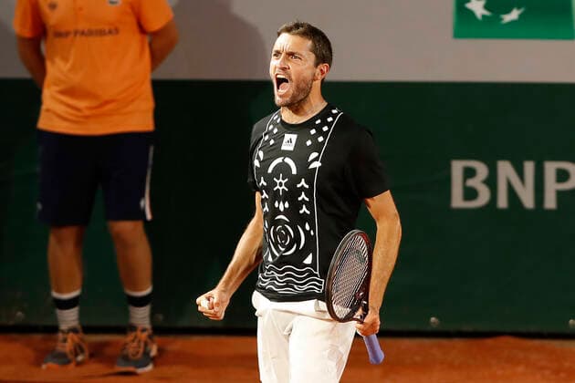 Gilles Simon (FRA) - Joie TENNIS : Roland-Garros - 24 05 2022 MichaelBaucher Panoramic 