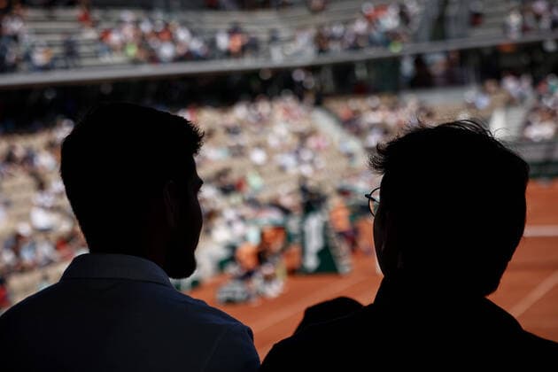 Ambiance en tribune pendant le match de John ISNER (USA) contre Gregoire BARRERE (FRA) TENNIS : Roland Garros 2022 - 25 05 2022 AurelienMorissard Panoramic 