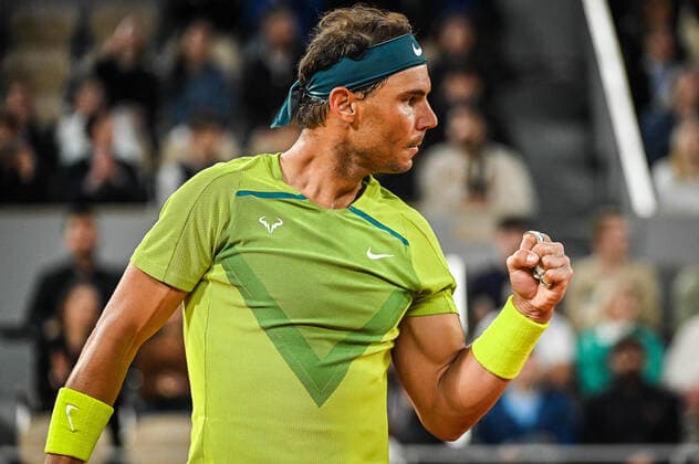 May 25, 2022, Paris, France, France: Rafael NADAL of Spain celebrates his point during the Day four of Roland-Garros 2022, French Open 2022, Grand Slam tennis tournament at the Roland-Garros stadium on May 25, 2022 in Paris, France. Paris France - ZUMAm308 20220525_zsp_m308_055 Copyright: xMatthieuxMirvillex
