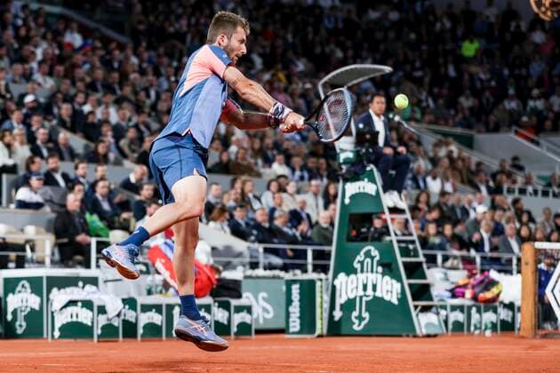 TENNIS - French Open 2022 PARIS,FRANCE,25.MAY.22 - TENNIS - ATP, Tennis Herren World Tour, French Open, Roland Garros, Grand Slam. Image shows Corentin Moutet (FRA).  GEPAxpictures xPatrickxSteiner