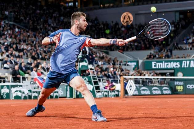 TENNIS - French Open 2022 PARIS,FRANCE,25.MAY.22 - TENNIS - ATP, Tennis Herren World Tour, French Open, Roland Garros, Grand Slam. Image shows Corentin Moutet (FRA).  GEPAxpictures xPatrickxSteiner