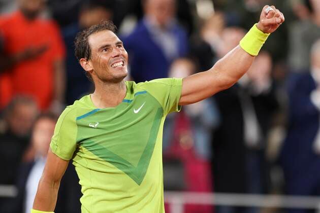 TENNIS - French Open 2022 PARIS,FRANCE,25.MAY.22 - TENNIS - ATP, Tennis Herren World Tour, French Open, Roland Garros, Grand Slam. Image shows the rejoicing of Rafael Nadal (ESP).  GEPAxpictures xPatrickxSteiner