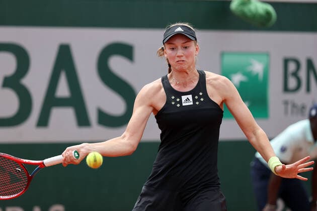 Kazakhstan s Elena Rybakina plays against US Katie Volynets during their French Tennis Open match at Roland Garros near Paris, France, on Thursday May 26, 2022. Rynakina won 6-4, 6-0.  PAR20220526124 MAYAxVIDON-WHITE