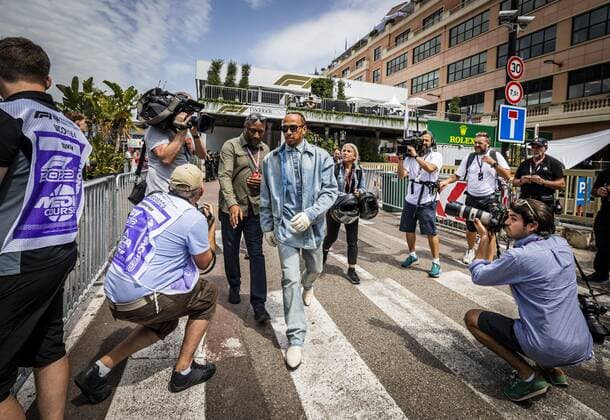 MONTE CARLO Lewis Hamilton Mercedes in the paddock on the Thursday prior to the Monaco Formula 1 Grand Prix The seventh racing weekend of this season in Formula 1 starts in the narrow streets of Monaco ANP REMKO DE WAAL xVIxANPxSportx xxANPxIVx 449339715 originalFilename: 449339715.jpg