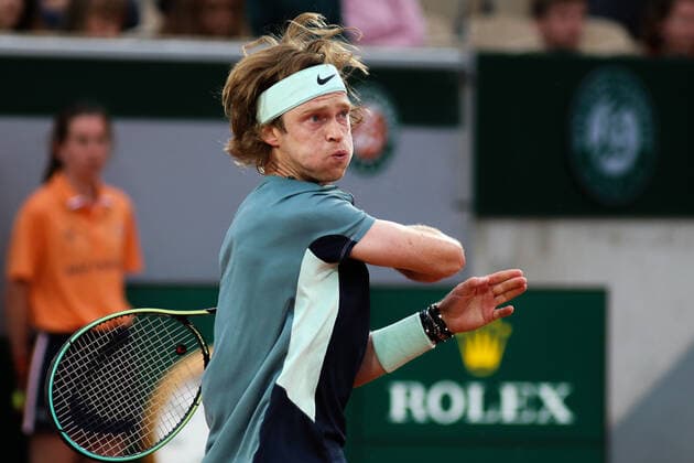 2022 French Open - Day Five Andrey Rublev during his match against Federico Delbonis on Simonne Mathieu court in the 2022 French Open finals day five. Paris France  Copyright: xIbrahimxEzzatx originalFilename:ezzat-notitle220526_npLJh.jpg