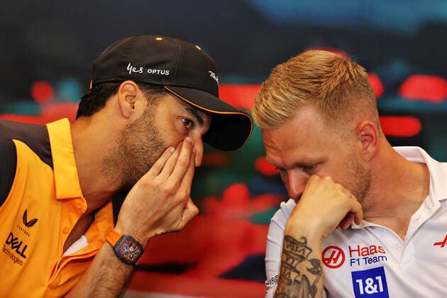 3 Daniel Ricciardo AUS, McLaren F1 Team , 20 Kevin Magnussen DNK, Haas F1 Team , F1 Grand Prix of Monaco at Circuit de Monaco on May 27, 2022 in Monte Carlo, Monaco Photo by DPPI via HOCH ZWEI Monte Carlo Monaco