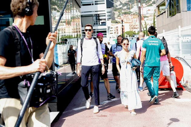 63 George Russell GBR, Mercedes AMG Petronas F1 Team and his girlfriend Carmen Montero Mundt, F1 Grand Prix of Monaco at Circuit de Monaco on May 27, 2022 in Monte Carlo, Monaco Photo by HOCH ZWEI Monte Carlo Monaco