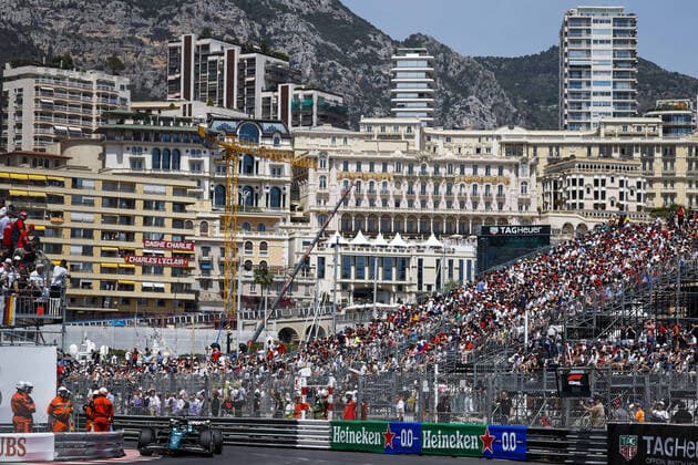 18 STROLL Lance (can), Aston Martin F1 Team AMR22, action during the Formula 1 Grand Prix de Monaco 2022, 7th round of the 2022 FIA Formula One World Championship, WM, Weltmeisterschaft on the Circuit de Monaco, from May 27 to 29, 2022 in Monte-Carlo, Monaco - F1 - MONACO GRAND PRIX 2022 DPPI Panoramic  00122018__DEL5041.JPG_