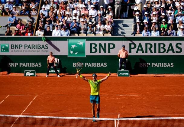 Mandatory Credit: Photo by Dave Shopland Shutterstock (12958850aj) Spain s Rafael Nadal wins his 3rd round match in straight sets on a full Suzanne Lenglen Court French Open Tennis, Day 6, Roland Garros, Paris, France - 27 May 2022 French Open Tennis, Day 6, Roland Garros, Paris, France - 27 May 2022  Copyright: xDavexShopland Shutterstockx 12958850aj