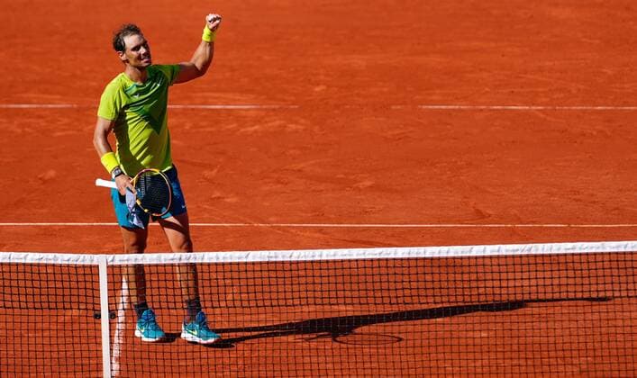 Mandatory Credit: Photo by Dave Shopland Shutterstock (12958850ah) Spain s Rafael Nadal wins his 3rd round match in straight sets on a full Suzanne Lenglen Court French Open Tennis, Day 6, Roland Garros, Paris, France - 27 May 2022 French Open Tennis, Day 6, Roland Garros, Paris, France - 27 May 2022  Copyright: xDavexShopland Shutterstockx 12958850ah